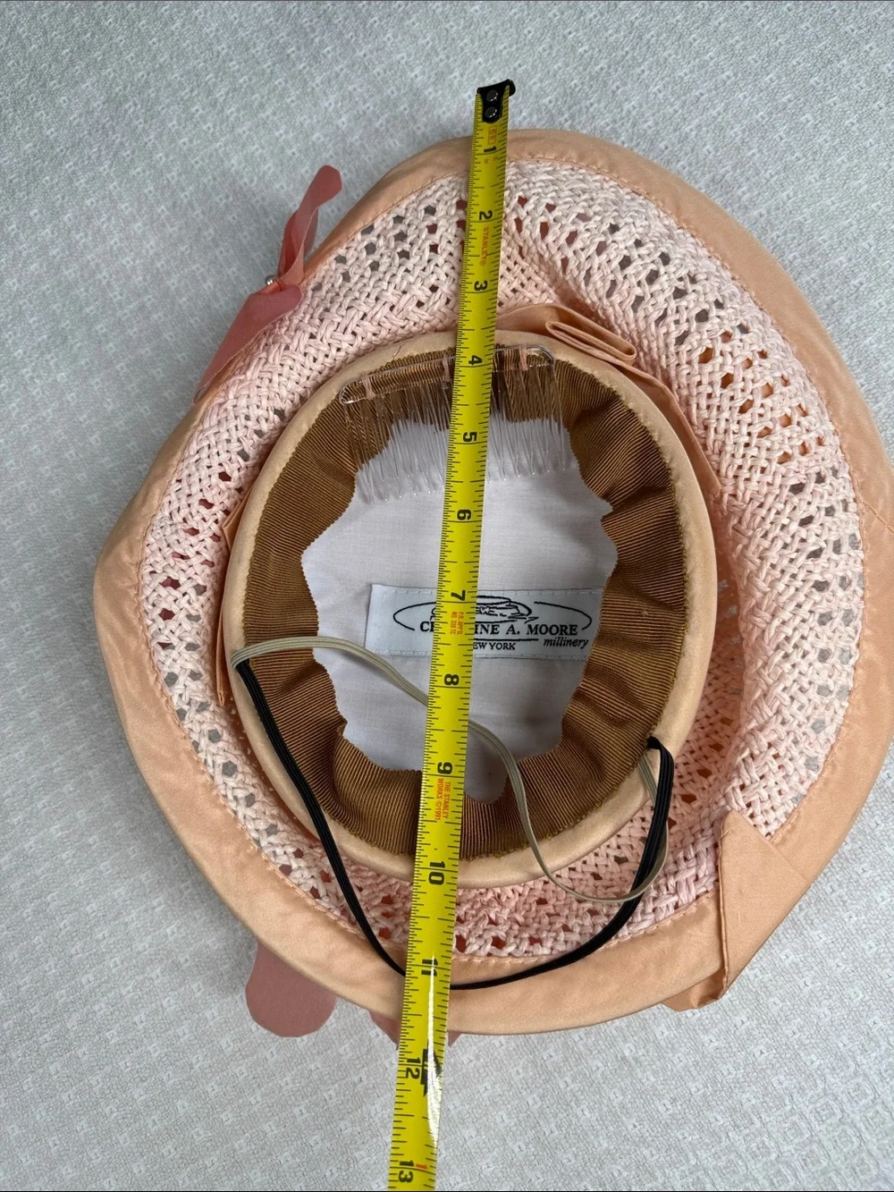 Christine A. Moore Millinery fascinator hat pink with flowers